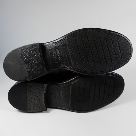 GEOX Respira Catria Motorcycle Biker Ankle Boots Size 8.5 Black Leather NEW - Picture 14 of 16